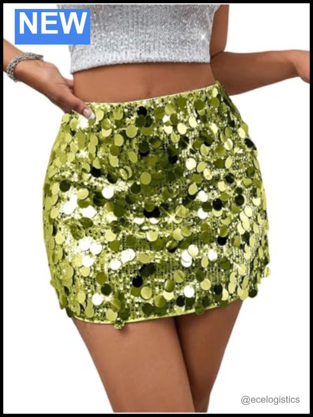 Sequin High Waist Party Club Mini Bodycon Rave Glitter Skirt